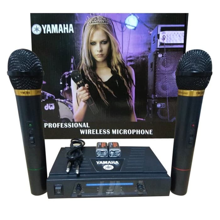 Yamaha Mic Wireles Double UHF ym-66 Suara Mantap -Limitid Edition