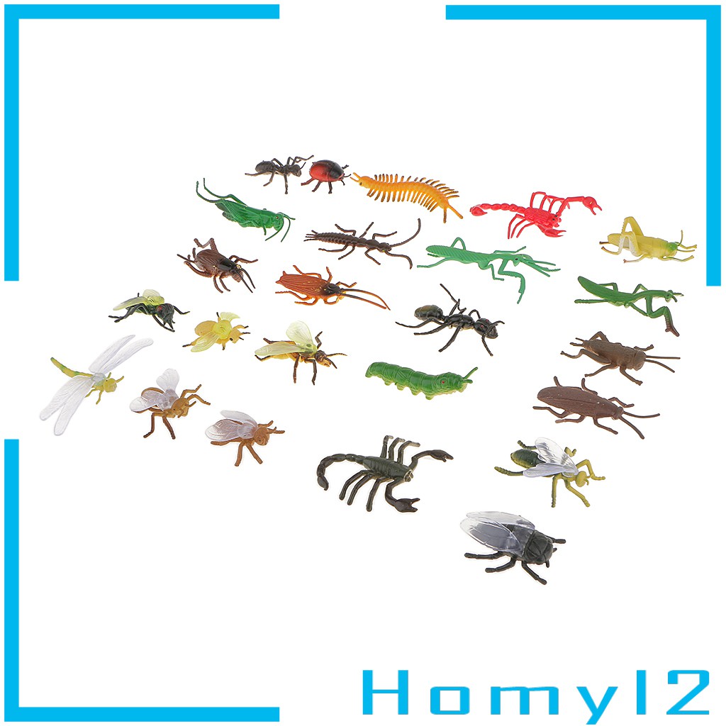 [HOMYL2] 24x Plastic Insect Model Ladybug Scorpion Bee Ant Bugs Kids Educational Toy