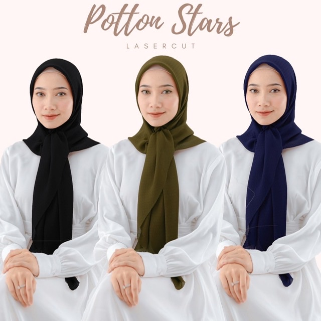 HIJAB SEGIEMPAT BINTANG / POTTON STAR LASERCUT