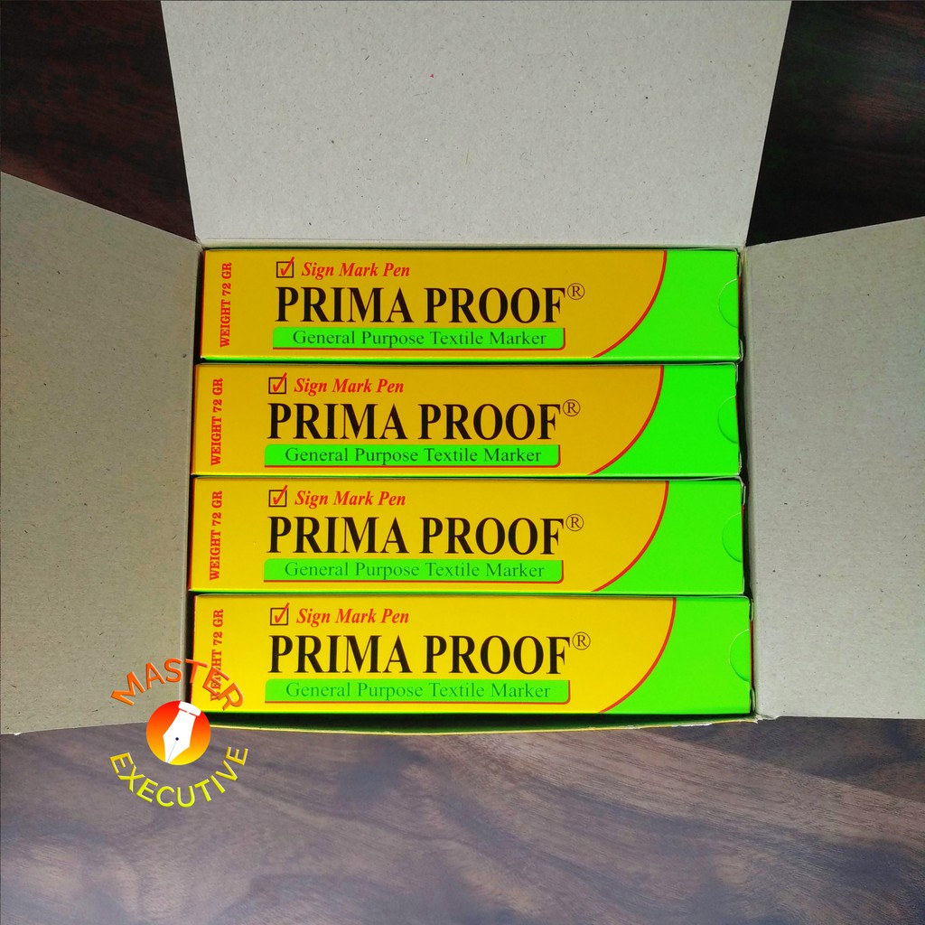 [Dus - 12 Buah] Prima Proof Mark Pen Yellow / Spidol Kain Kuning