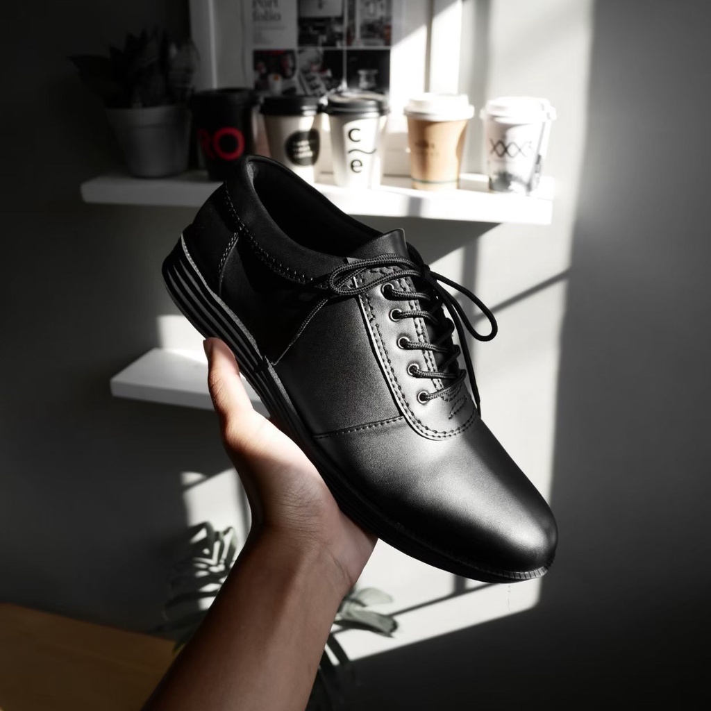 CARLTON BLACK ORIGINAL x JACK Sepatu Formal Hitam Tali Pria Pantofel Kerja Kantor Dinas Resmi Guru Kantoran Pesta Pernikahan Kondangan Wedding Wisuda Kuliah Casual Derby Oxford Semi Kulit Premium Footwear Big Size Jumbo Ukuran Besar 44 Keren Murah Terbaru