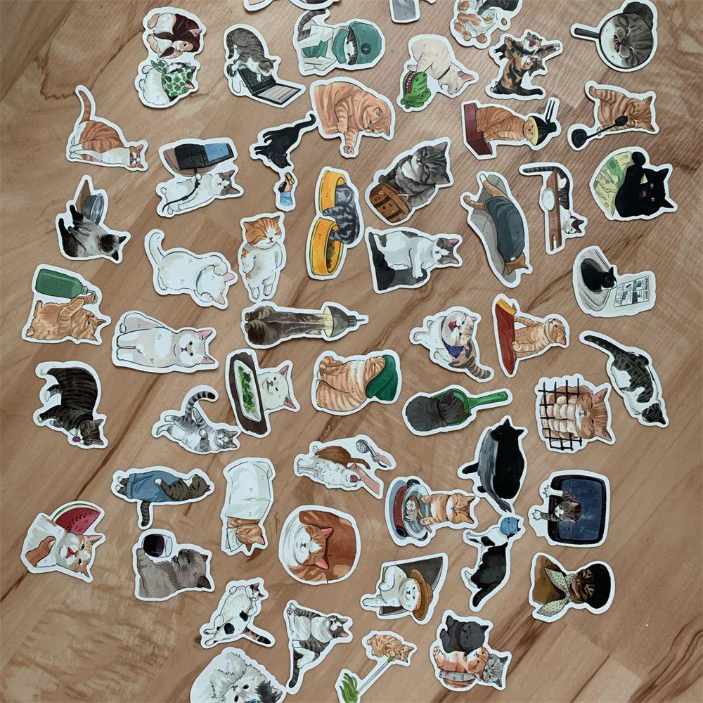 REBUY Cats Stiker Tahan Air 54Pcs/Lot Laptop Decals Notebook Untuk Mobil Gitar Stiker Poster