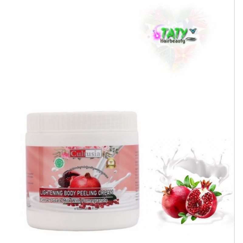CULTUSIA LIGHTENING BODY PEELING CREAM 500ML(LULUR TANPA BILAS)