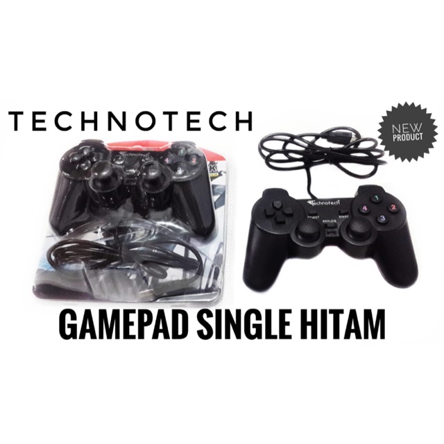 GAMEPAD SINGLE GETAR HITAM USB TECHNOTECH