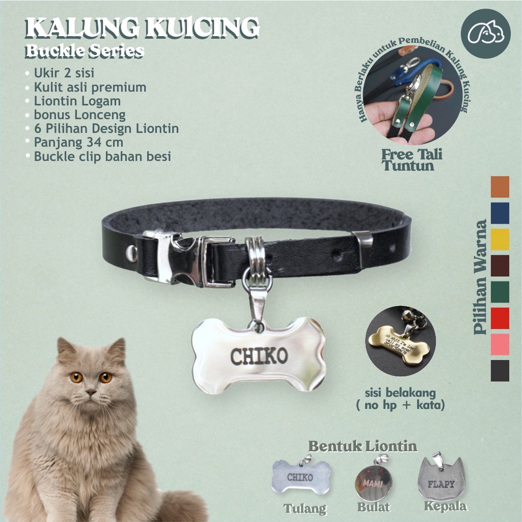 KALUNG KUCING CUSTOM NAMA STAILESS STEEL