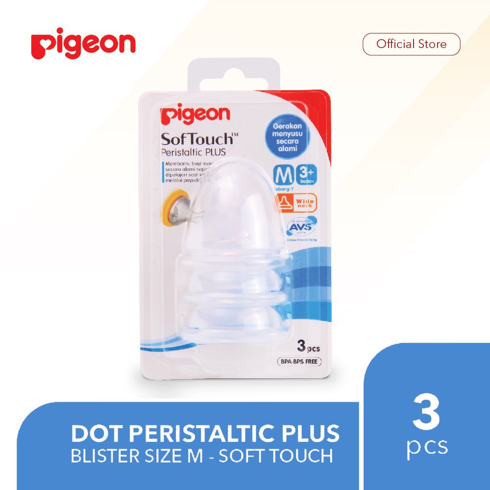 PIGEON Dot SofTouch Peristaltic Plus Nipple untuk Botol Wide Neck