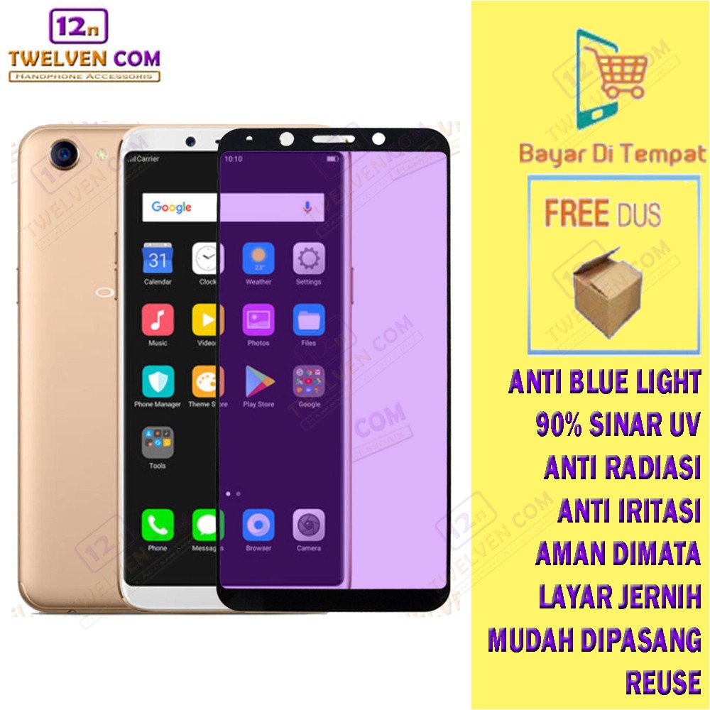 ANTI BLUE TEMPERED GLASS BLUE LIGHT ANTI GORES Oppo F1s F3 F5 F7 F9 F9 Pro F11 F11 Pro F15