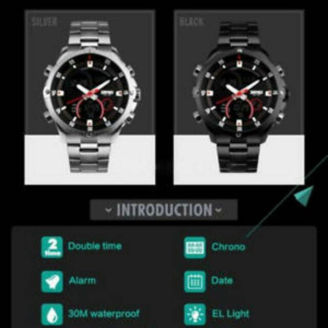 jam tajam tangan cowok rantai original murah skmei 1146