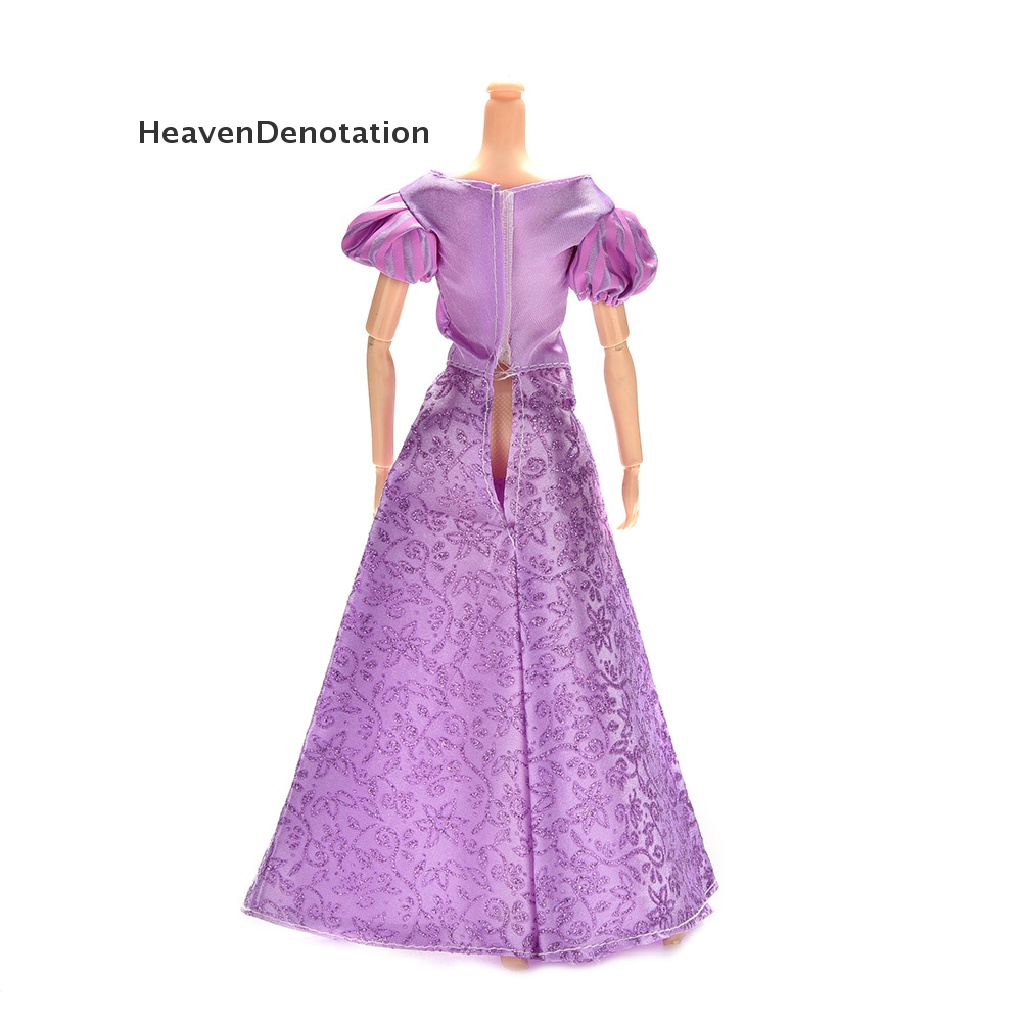 1pc Dress Pernikahan Warna Ungu Untuk Boneka Barbie Tangled