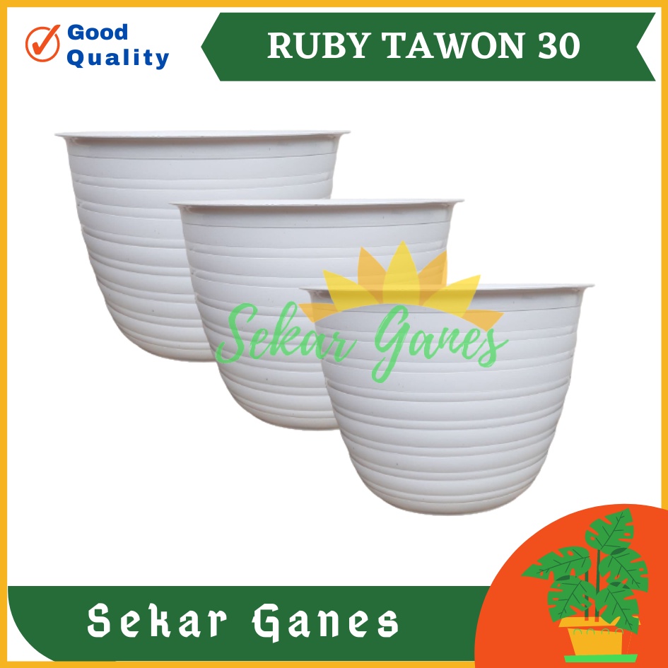 Pot Jm Ruby TAWON 30 Putih 30 CM Motif MADU Pot Bunga Murah Plastik Mirip Tawon Pirus Putih 30 32