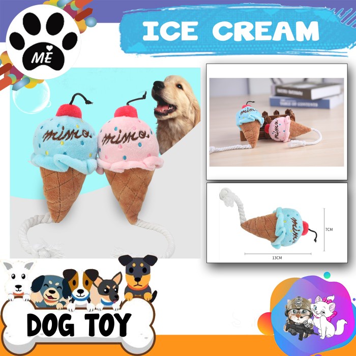 Mainan Gigit Bunyi &quot;lCE CREAM&quot; Dog Chew Squeaky Toys