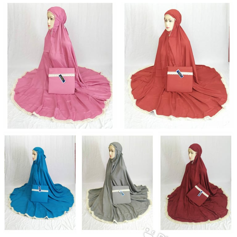 MUKENA POLOS DEWASA VARIASI RENDA - MUKENAH POLOS DEWASA - MUKENA RAYON POLOS - MUKENA POLOS BAHAN R