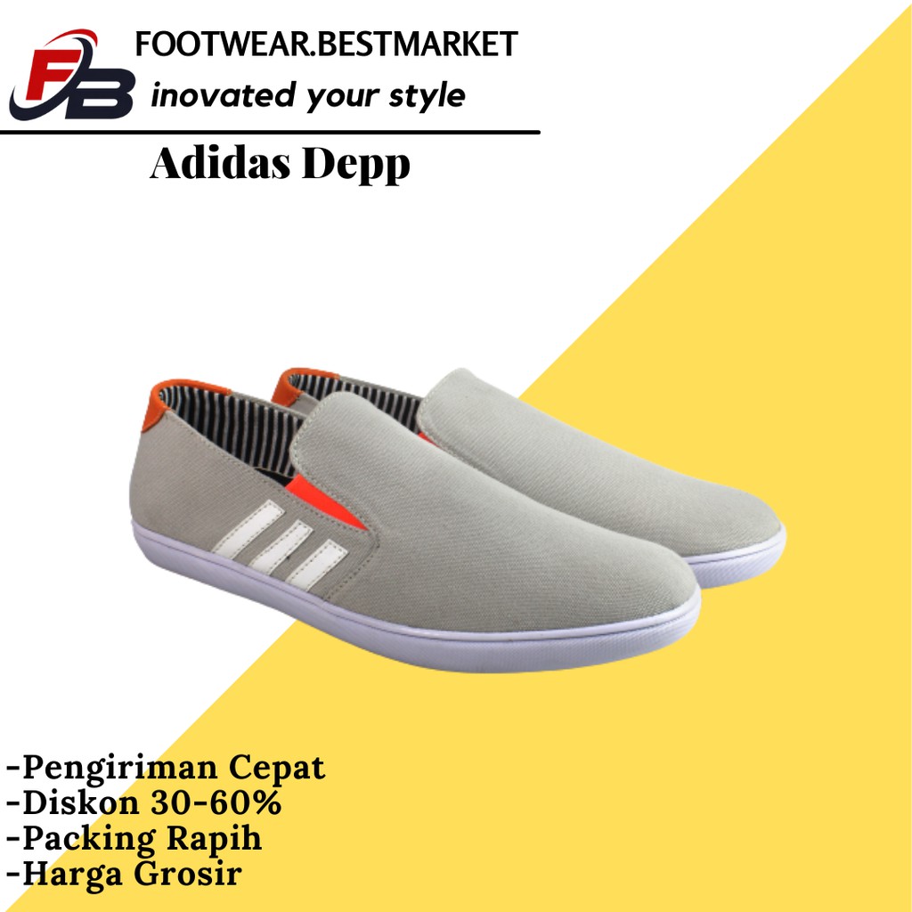 BIG SALE PROMO !! SEPATU CASUAL SLIP ON ADIDAS DEPP SEPATU SLOP MOCCASIN KERJA SANTAI MURAH-BISA COD