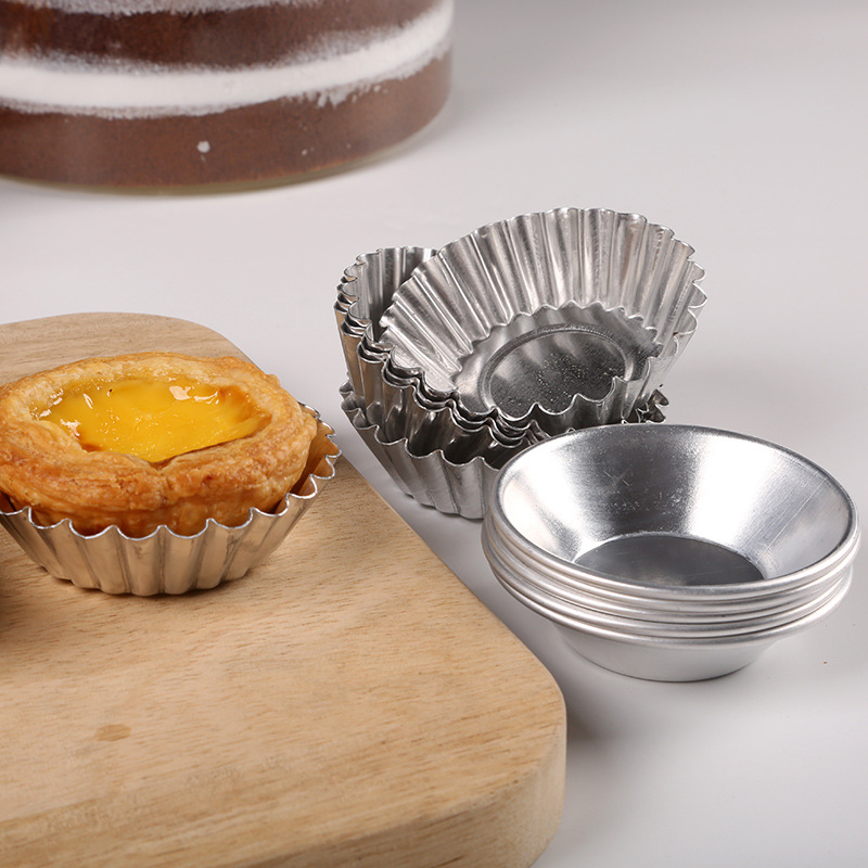 Reusable Nonstick Ripple Egg Tart Muffin Pastry Cupcake5/10Pcs Paduan Aluminium Cetakan Menara Telur Pineapple Crisp Mold