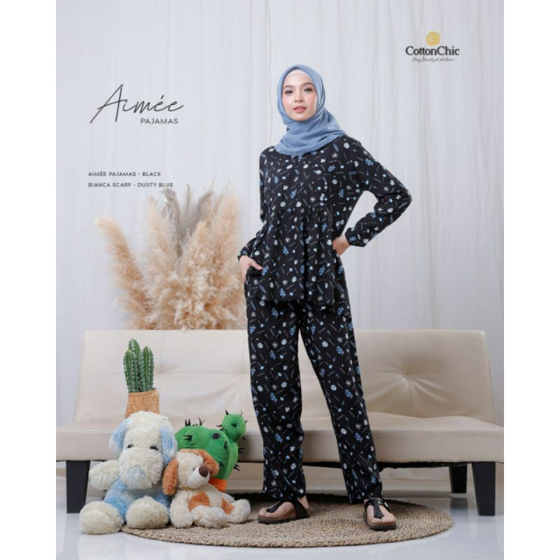 AIMEE PIYAMA DEWASA ADEM BY COTTON CHIC. BAJU TIDUR DEWASA