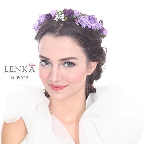 [PALING MURAH] PURPLE FLOWER CROWN AKSESORIS RAMBUT BRIDESMAID PESTA FCP008