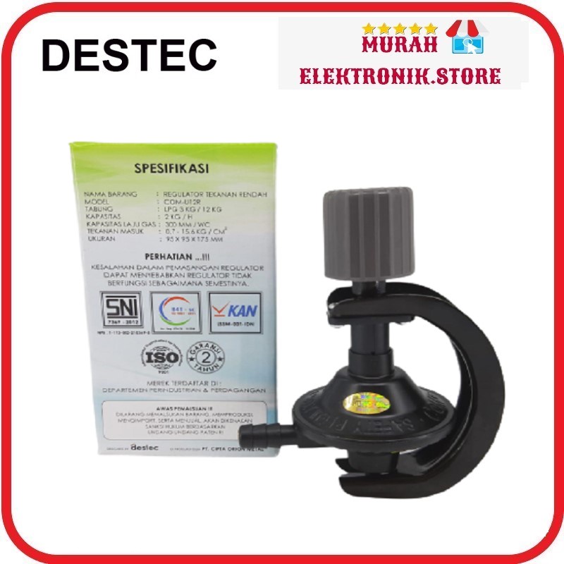 REGULATOR GAS NON-METER TEKANAN RENDAH DESTEC COM-U12R FREE BUBBLE