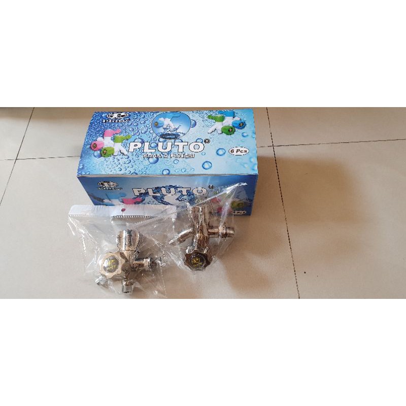 kran cabang 2 shower 1/2 inch pluto cabang 2 pvc chrome