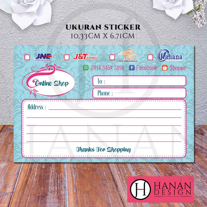 

Stiker Label Pengiriman Paket Olshop Online Shop Custom - Motif Vintage Tosca Pink