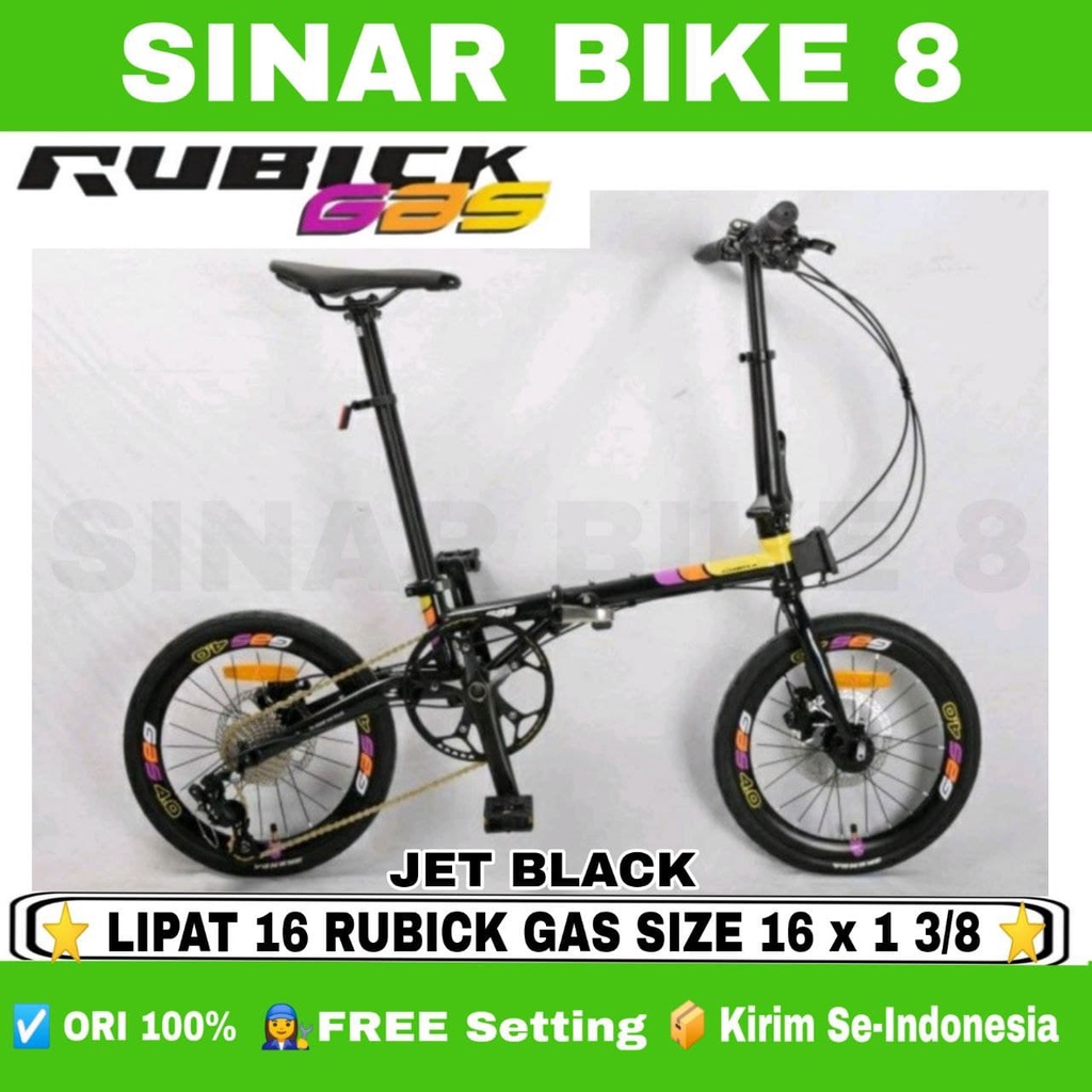 Sepeda Lipat RUBICK GAS 16 Inch Charomoly 10 Speed Rem Hidrolik