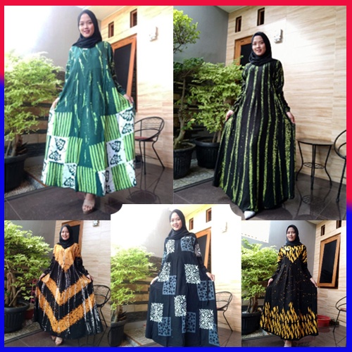 Gamis Twill Ori Motif Abstrak Busui / Gamis Twill Rayon Super Asli Pekalongan