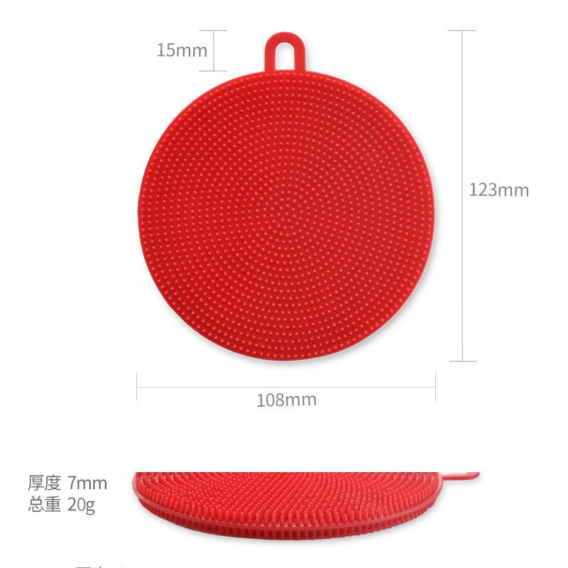 Silicone Sponge Bowl Cleaning Brush Scouring Pad Dish Sponge Kitchen Pot Cleaner Washing Tool