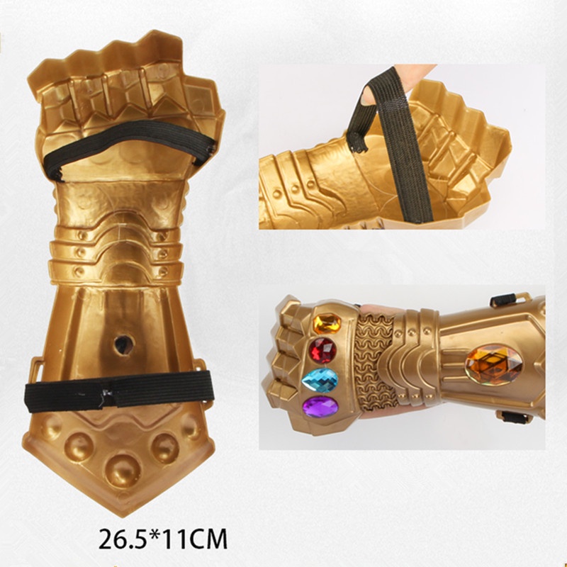 Topeng Cosplay Marvel Thanos Bahan PVC Dengan Lampu LED Untuk Pesta Halloween