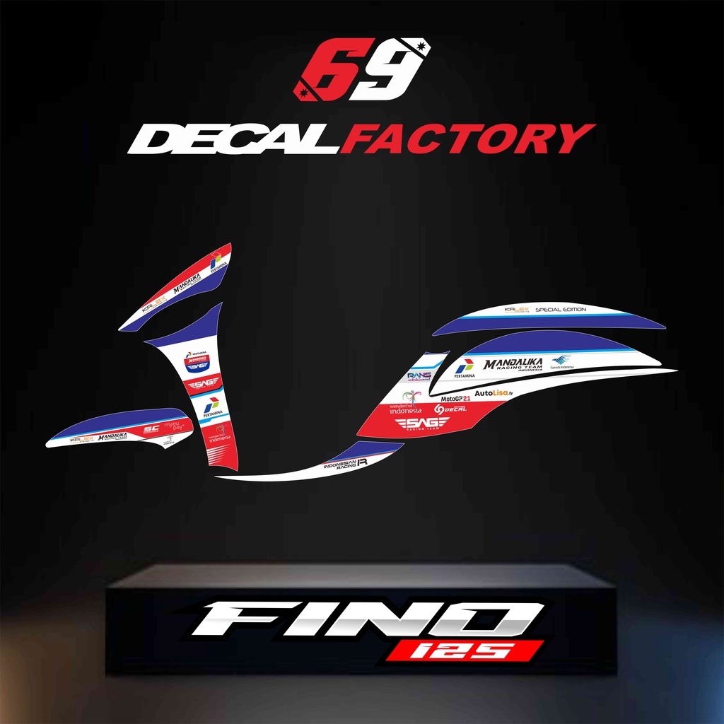 Striping FINO 125 Motif Pertamina Mandalika