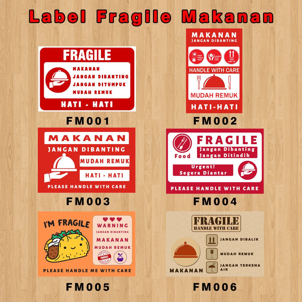 LABEL / STICKER FRAGILE FOOD / MAKANAN