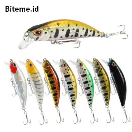 50mm/5g 1Pcs Sinking Minnow Umpan Pancing 50mm 5g Fishing Lure Bentuk Ikan Kecil Kail Swimbait Bass Bait Wobbler