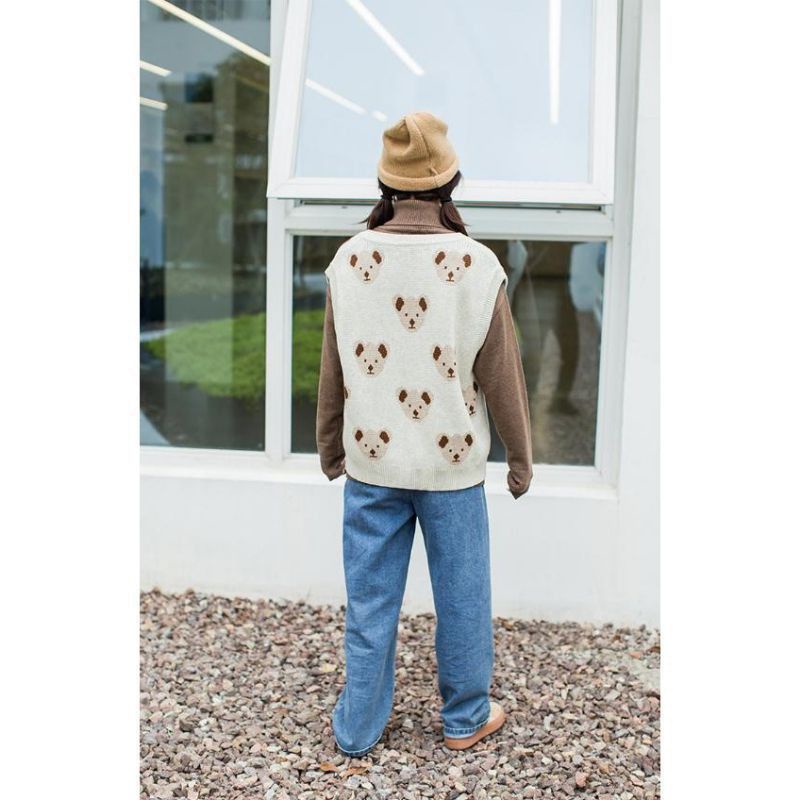 Bear Vest rajut import Premium Rajut Komputer Ready Stock