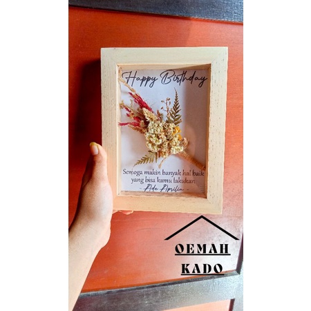 

(Frame 3D ANTI PECAH) Kado aestetic flower in frame 4R & 5R