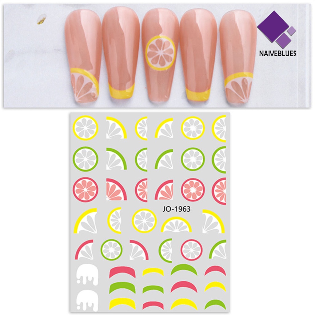 Naiveblue &gt; Stiker Kuku Ultra Tipis Motif Buah Ceri / Strawberry Untuk Nail Art