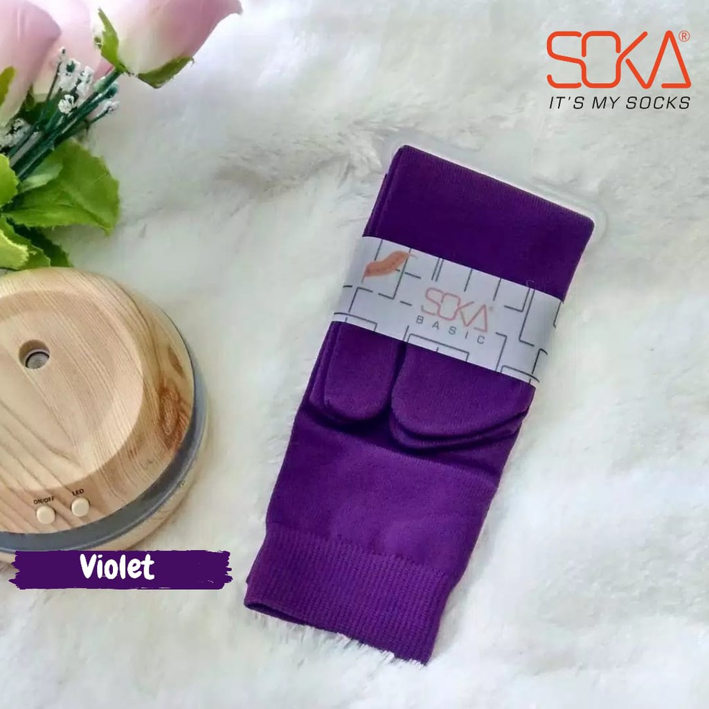 Kaos Kaki SOKA Jempol Pendek Standar - Size M Basic Polos-M-Violet|UnguTua