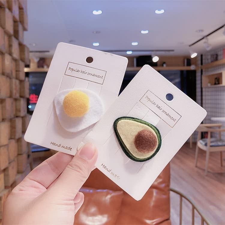 AKSESORIES JEPIT RAMBUT MODEL KOREA LUCU KLIP RAMBUT ANAK MODEL AVOCADO / EGG