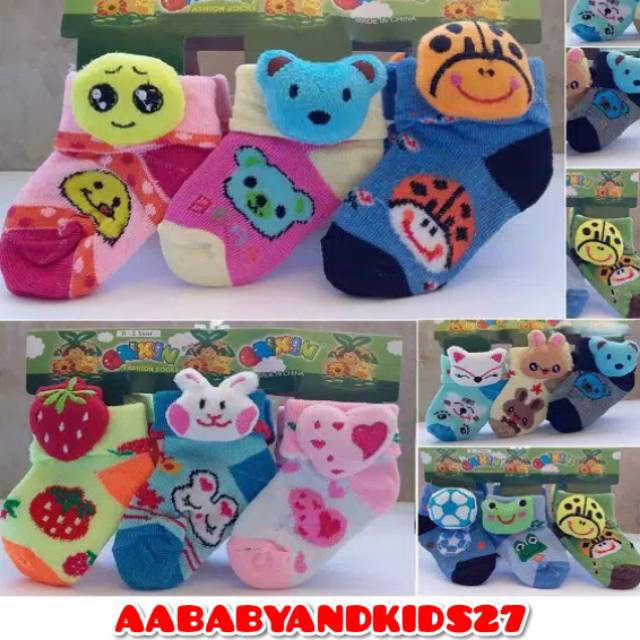 3Pasang Kaos Kaki Boneka isi 3-Kaos Kaki Bonek Samping Isi 3 Pasang