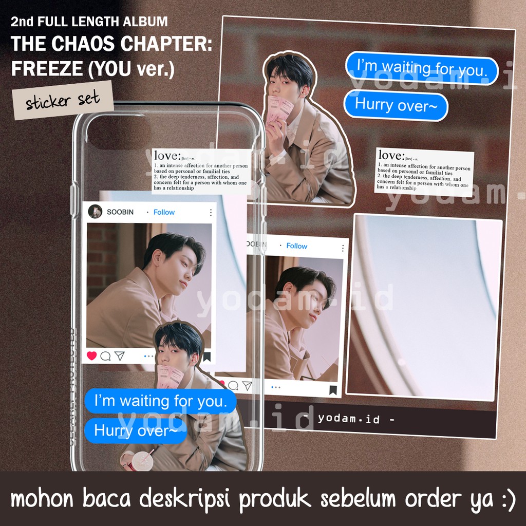 DIY STICKER CASE, STICKER AESTHETIC STIKER KPOP TXT - THE CHAOS CHAPTER : FREEZE (YOU VER.) STICKER
