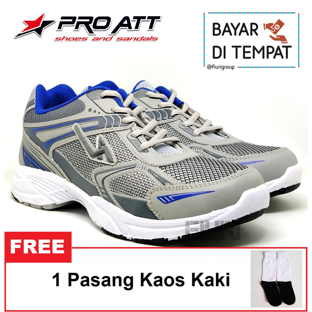 FIURI - Pro ATT Original - MC 52 Abu Biru 39-43 - Sepatu Kets Pria - Sepatu Sneakers Pria - Sepatu Olahraga Sport Pria - Sepatu Casual Kanvas - Sepatu Jogging Lari Fitness Gym Senam Pria - Sepatu Anak Laki-Laki Cowok - Sepatu Sekolah Bertali SD SMP SMA