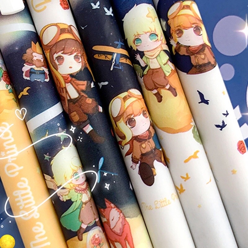 The Little Prince 1 PCS Pen Gel Retractable Black Ink Fancy Cute Rabbit Pretty Korean Style Japanese Kawaii Cartoon For Student - Pulpen Mekanik Tinta Hitam Lucu Unik Imut Karakter Kartun Cantik Gaya Korea Jepang Minimalis Lovely Untuk Pelajar Aesthetic-3