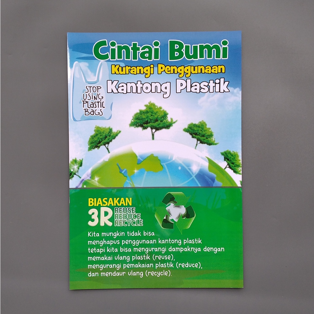 Jual Poster Cintai Bumi Dengan Cara Kurangi Sampah Plastik Dan Lakukan 3r Poster 3r Poster 0008