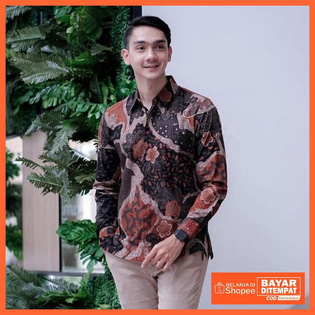 Kemeja Batik Lengan Panjang Baju Batik pria Modern - Anisa New Rose