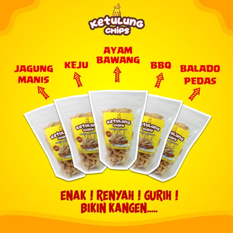 

PAKET RESELLER KETULUNG CHIPS / 15 pcs / KERIPIK PANGSIT GULUNG