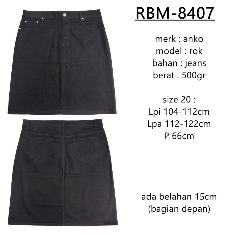 RBM-8407 ROK JEANS WANITA ANKO BRANDED MURAH BIGSIZE JUMBO SIZE 20