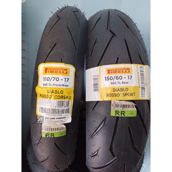 PAKET DIABLO ROSSO CORSA 2 110/70-17  & DIABLO ROSSO SPORT 150/60 R 17