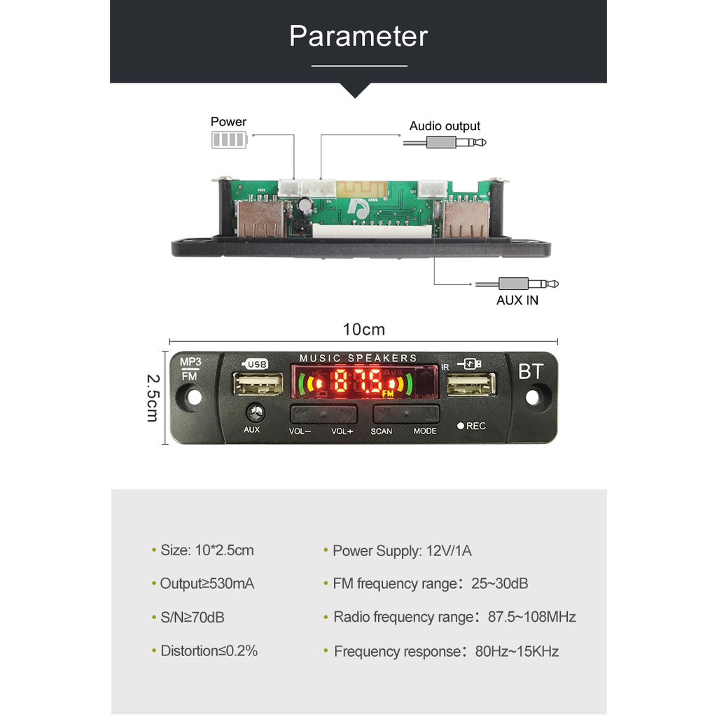 Mp3 Kit Modul Bluetooth 5.0 12v Model Terbaru VERSI 056