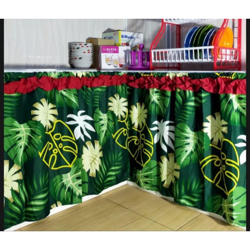 Gratis Ongkir-Gorden penutup kolong dapur uk L 100 cm x T 75 cm