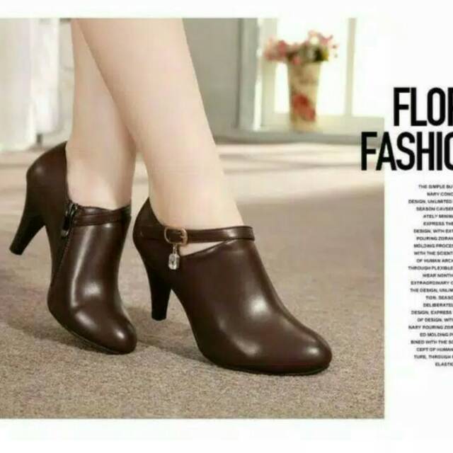 M.S_SHOP - High Heels Trendy OG01 - Cokelat