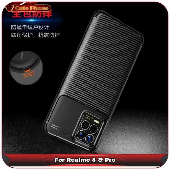 Casing Soft Case Realme 8i Original Autofocus Carbon Softcase