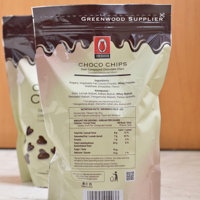 

d00gg Tulip Dark Compound Chocolate Chips / Tulip Choco Chips - 1Kg Xz20X1Z11