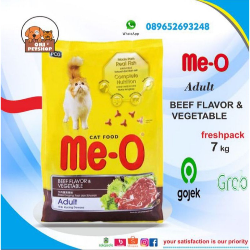 meo beef meo adult beef vegetable 7 kg Grab Gojek Only